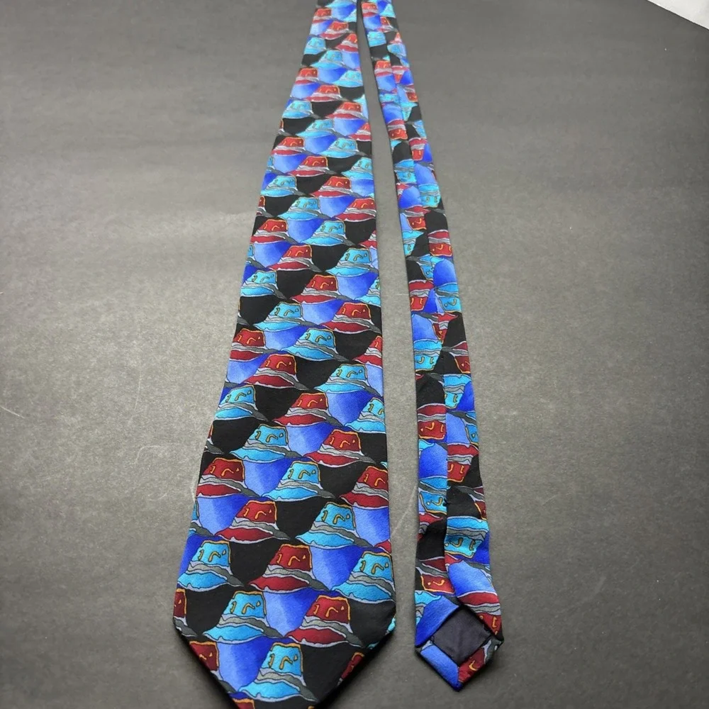 Men's J. Garcia Race Record Dreams Collection Eight   Blue & Red Neck‎ Tie